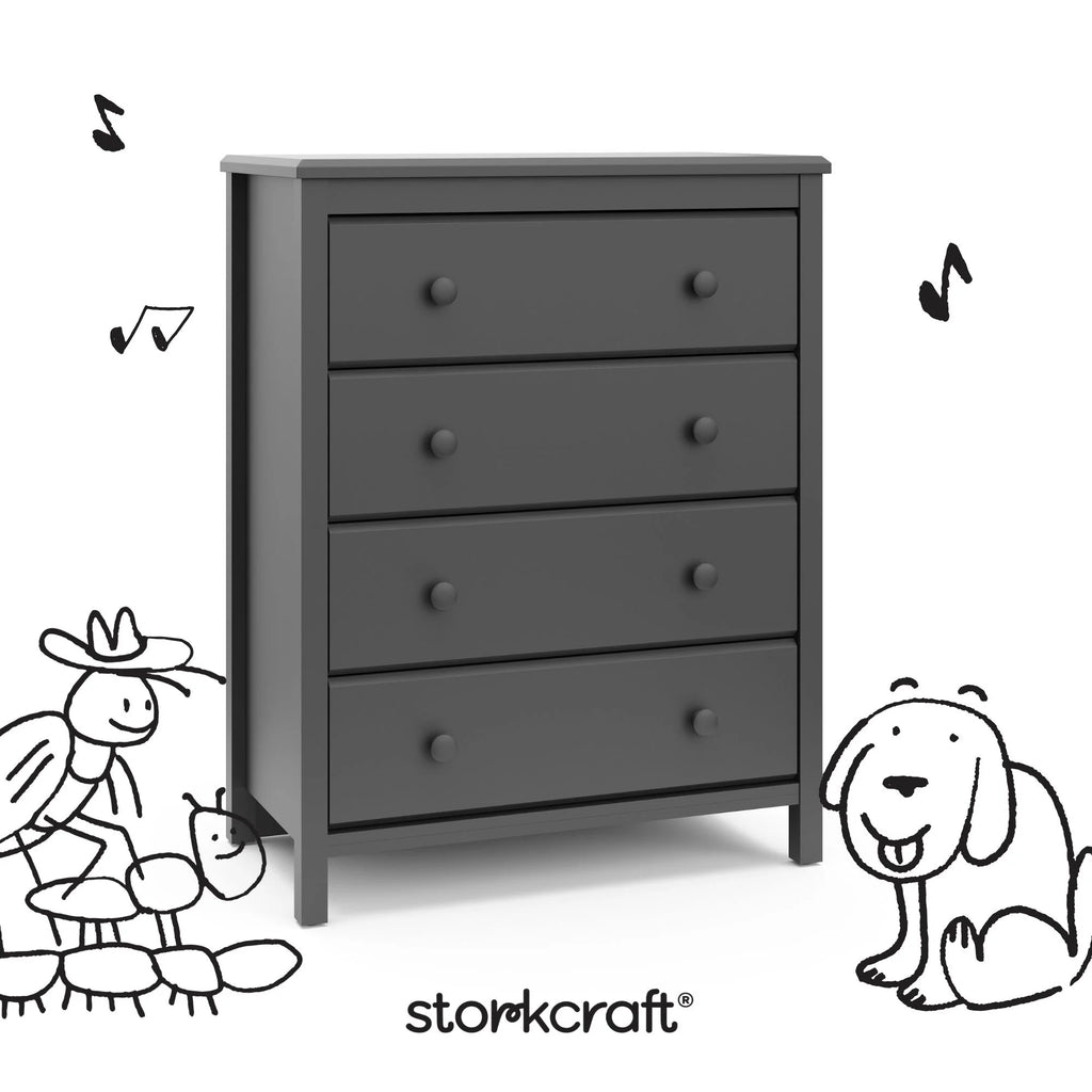 Storkcraft Alpine 4 Drawer Nursery Dresser, White