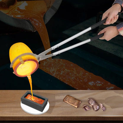 7KG Propane Melting Furnace Kit with Two Tongs and Crucible, All New Kiln Metal Foundry Furnace Smelting Gold Silver Copper Aluminum, Metal Recycle Home Smelting Casting Tool