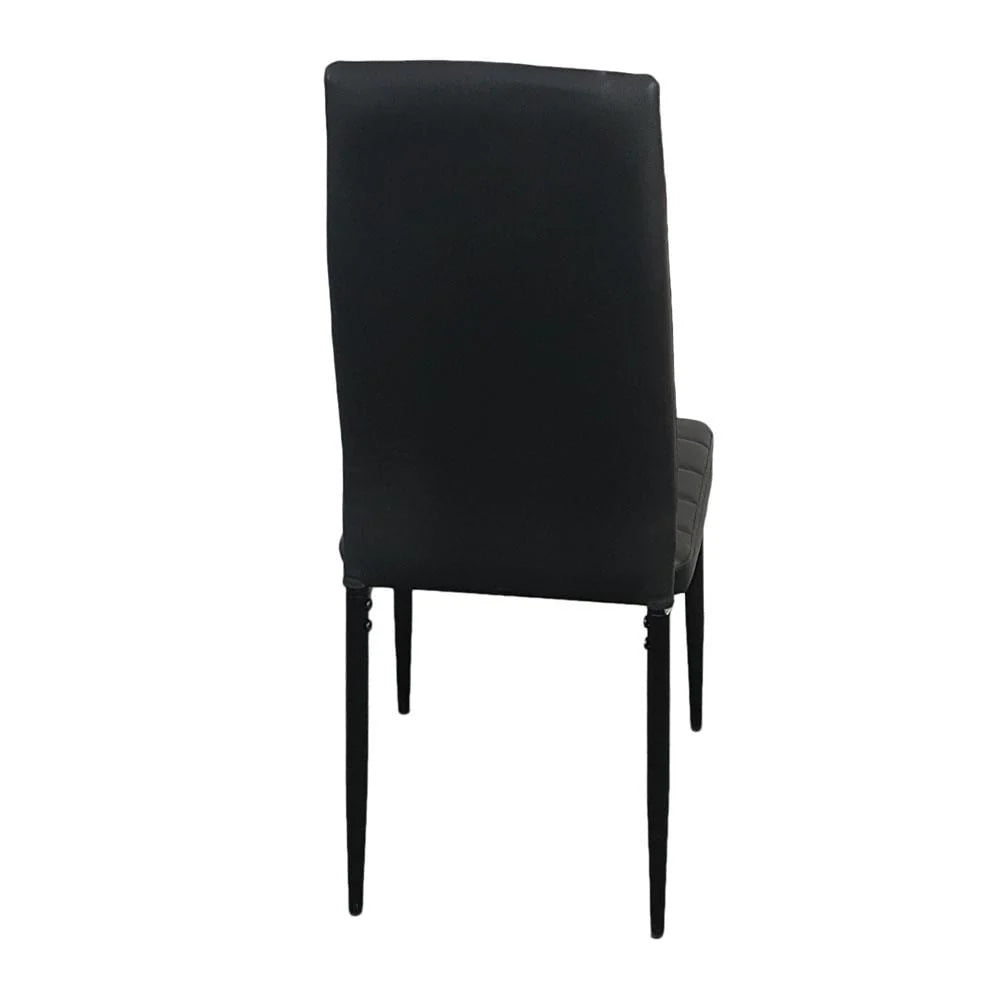 Zimtown Set of 4 Dining Side Chairs PU Leather Elegant Design Home Kitchen Furniture Black