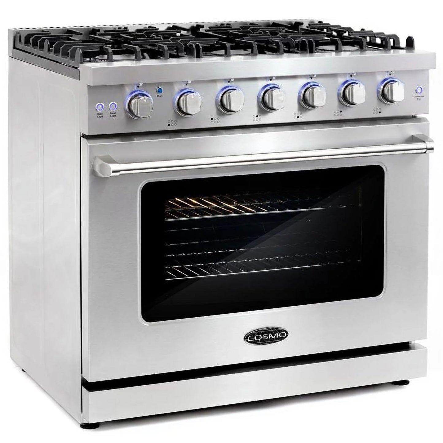 Cosmo 36 Inch 6 Cubic Foot Gas Range Convection Oven with 6 Italian Burners