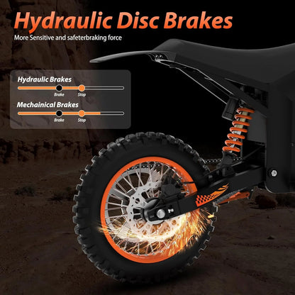 GT73 PRO 338 NM Electric Dirt Bike for Adults,3000W(Peak)Dual Motor 50Mph Max Speed,60V 50MPH 36.4AH Dual Battery Ebike,85 Miles Range, 25" Motorcycle Tires, All-Terrain for Mountain, Snow, UL2849