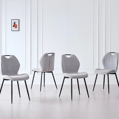 5 Piece 47'' Round Dining Table Chairs Set for 4, Farmhouse Gray Kitchen Table with 4 Boucle Mid Century Modern Dinning Room Chairs, Wood Dinner Table &Upholstered Chair Set of 4, Beige