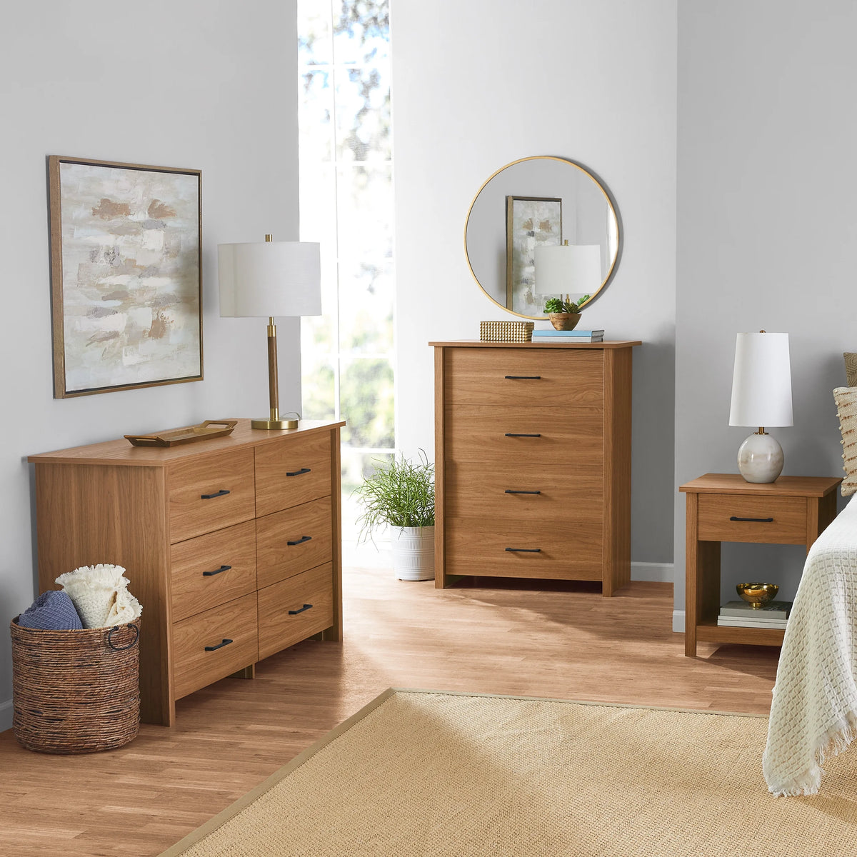 Mainstays Hillside 6-Drawer Dresser, Soft White Finish