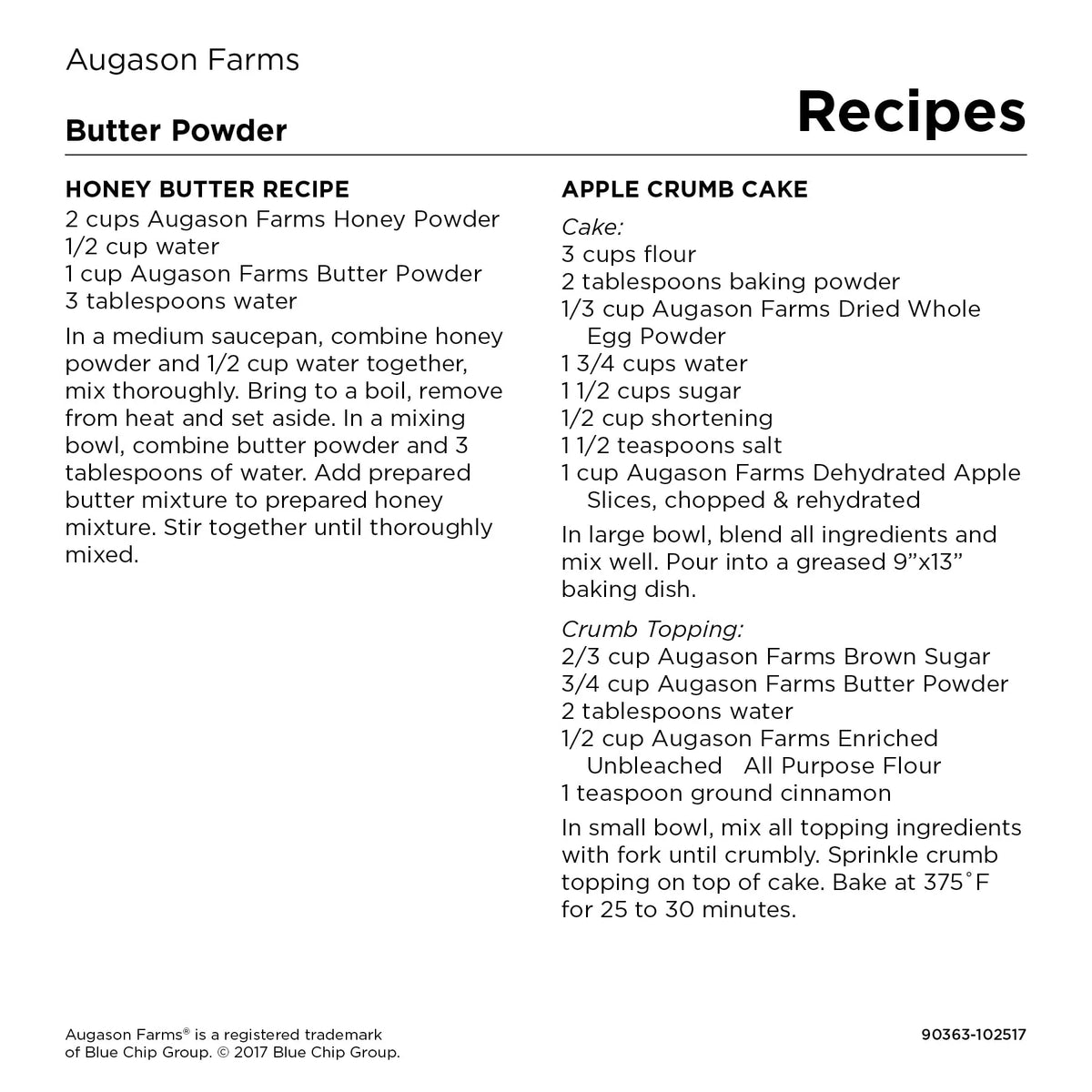 Augason Farms Butter Powder 2 lbs 4 oz No. 10 Can