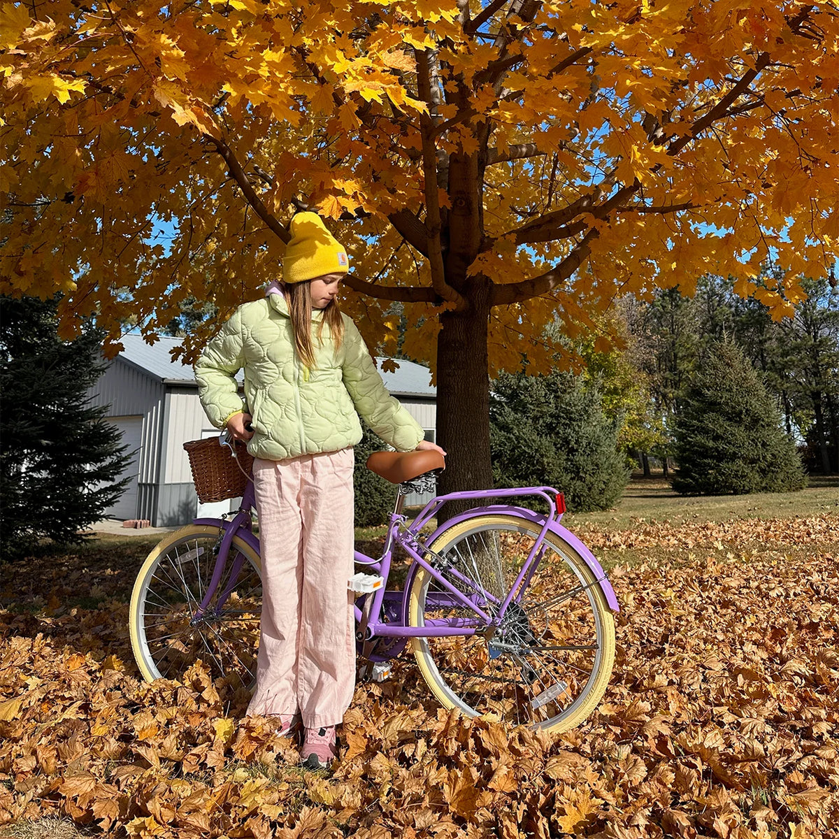 Glerc Missy 24" Girls Cruiser Bike 6-Speed Women's Hybird Bicycle for Ages 7-11 Years, Mint Green