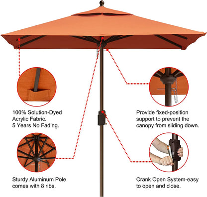 EliteShade Sunumbrella 6x6Ft Square Market Umbrella with Ventilation