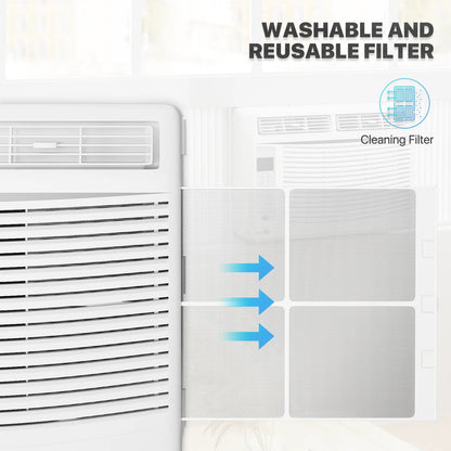 mollie 12,000 BTU 115V Window Air Conditioner, Cools Rooms up to 450 Sq.Ft., Window AC Unit with Remote Control, 24H-Timer and 3 Fan Speeds, White