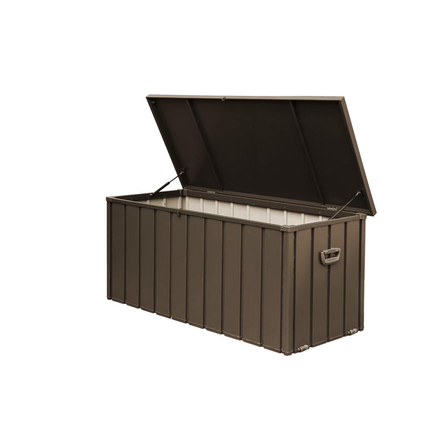 150 Gallon Outdoor Waterproof Storage Deck Box with Portable Side Handles and Moving Roller, Large Patio Storage Lockable for Outside Cushions, Throw Pillows, Garden Tools, Dark Gray