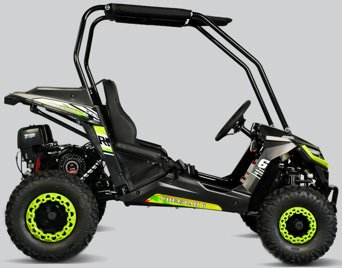 TrailMaster Cheetah 6 Youth Go-Kart - 163cc 5.5HP Engine, 4-Point Safety Belt, Remote Kill, Speed Governor, Suitable for Kids 6-12. with Pre-Assembled Version Now! (Pre-Assembled, Blue)