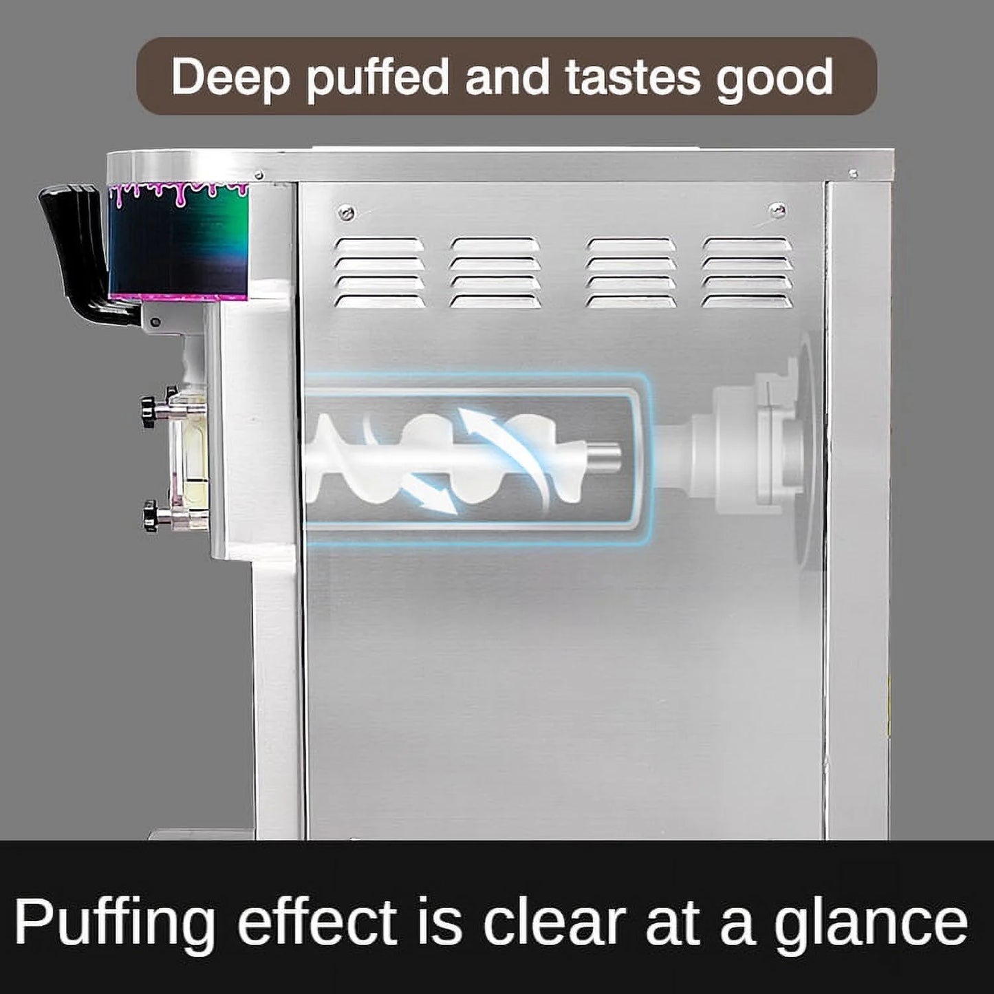 Kolice Commercial 3 Flavors Soft Serve Ice Cream Machine-Full Transparent Dispenser,Upper tanks Coolated