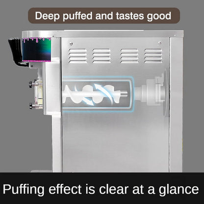 Kolice Commercial 3 Flavors Soft Serve Ice Cream Machine-Full Transparent Dispenser,Upper tanks Coolated