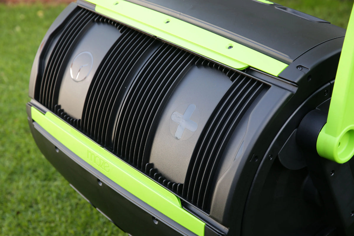 RSI 65 gal Black and Green Metal and Plastic Tumbling Composting Bin