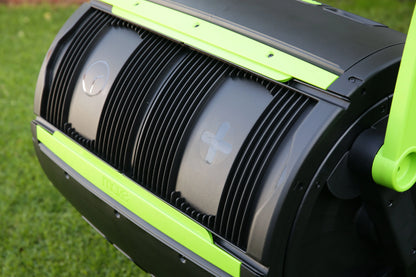 RSI 65 gal Black and Green Metal and Plastic Tumbling Composting Bin