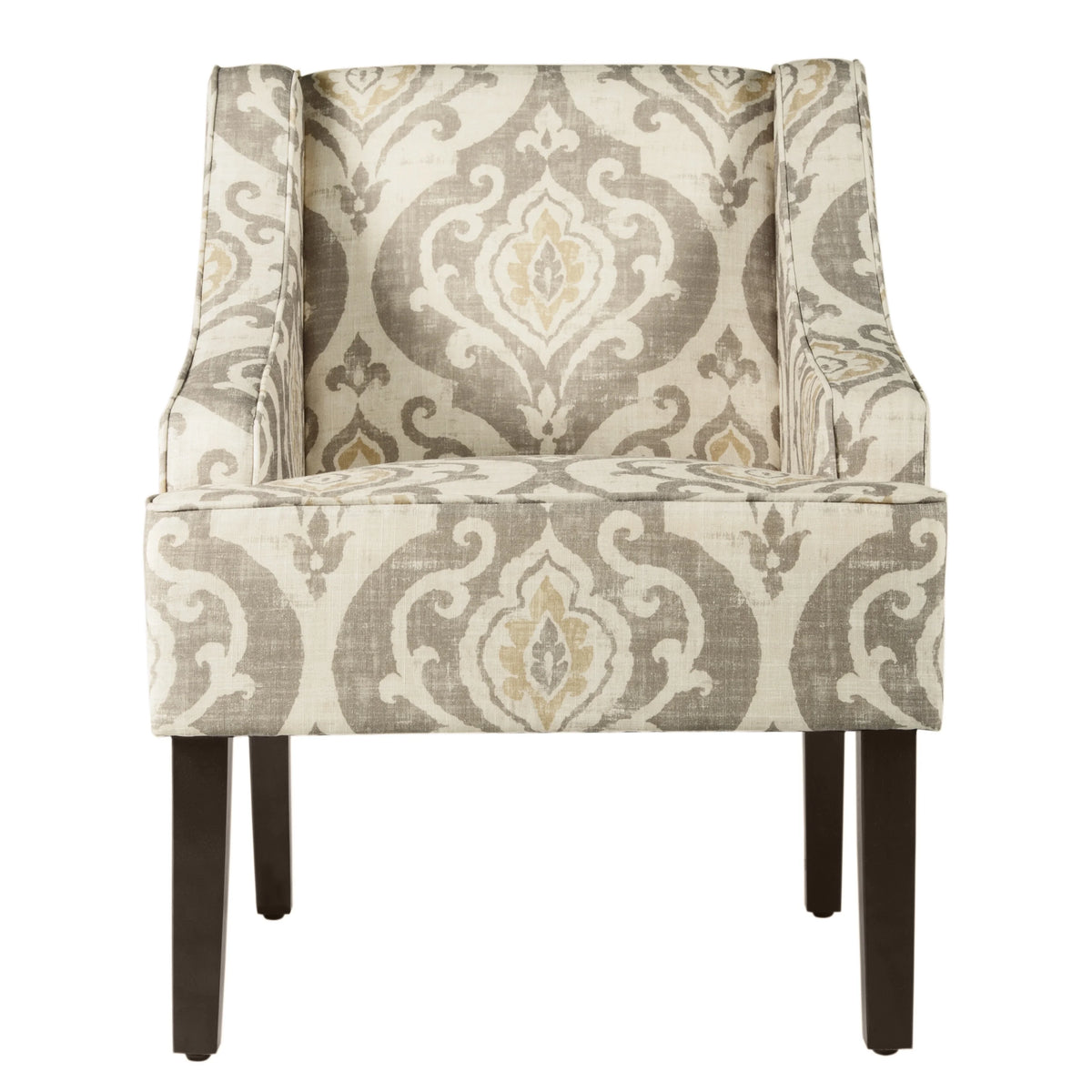 HomePop Classic Swoop Accent Chair - Blue and White Damask