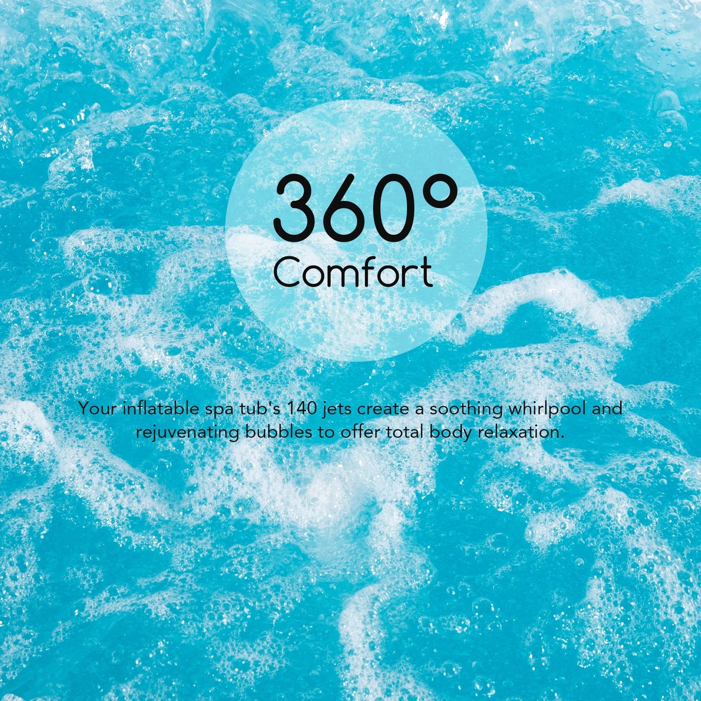 CO-Z 5x5ft PVC Square Inflatable Spa Tub & 120 Massaging Jets for Patio & More for 4-person Blue