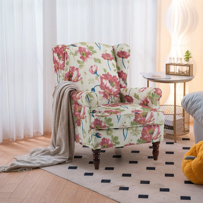 EROMMY Upholstered Accent Chair, Floral Print Fabric Armchair