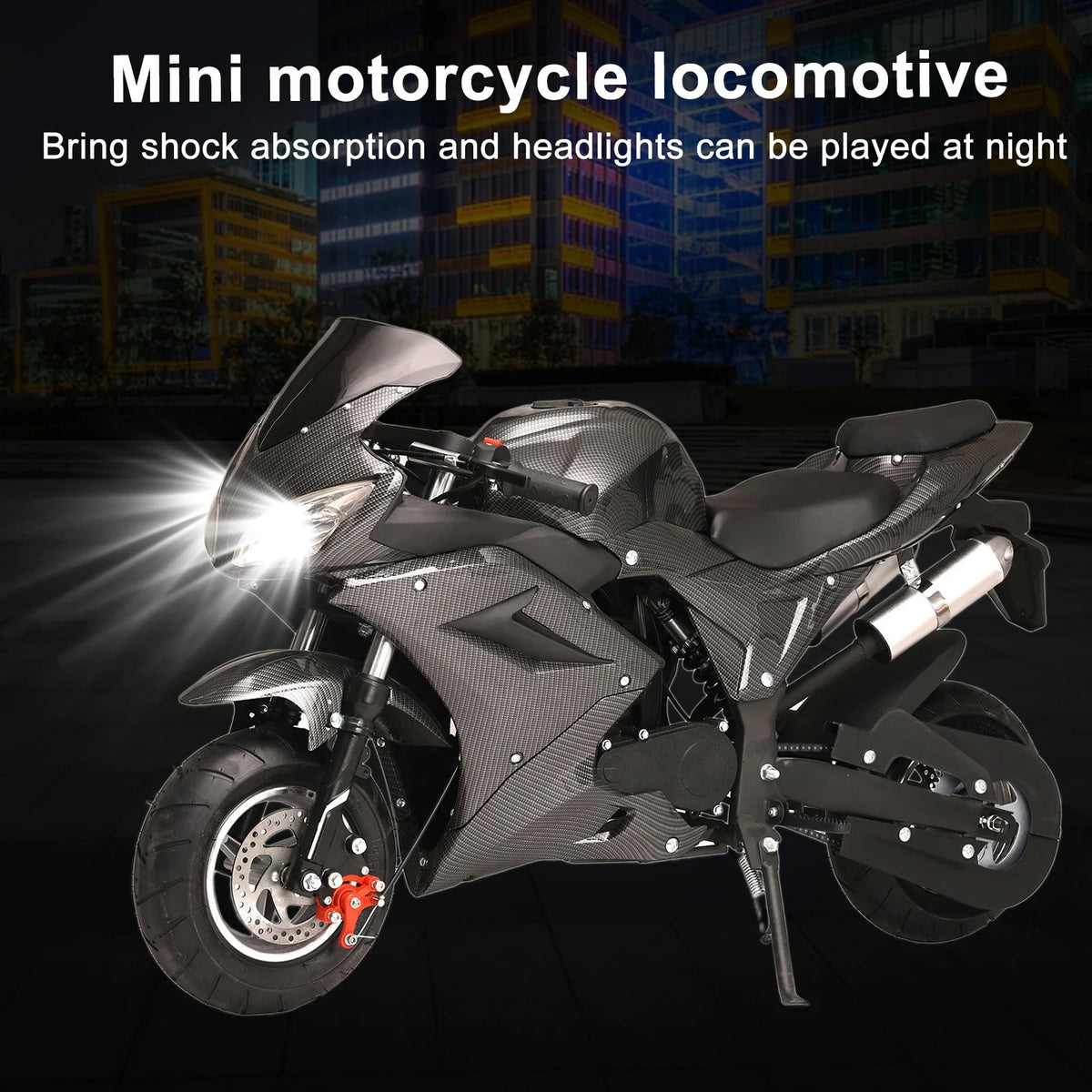 AQQW 49cc Gas Mini Motorcycle for Adults & Kids, 4-Stroke Mini Bikes, Gas Mini Dirt Bikes Ride on Toys, Max Load 441Lbs, Best Gifts for Kids