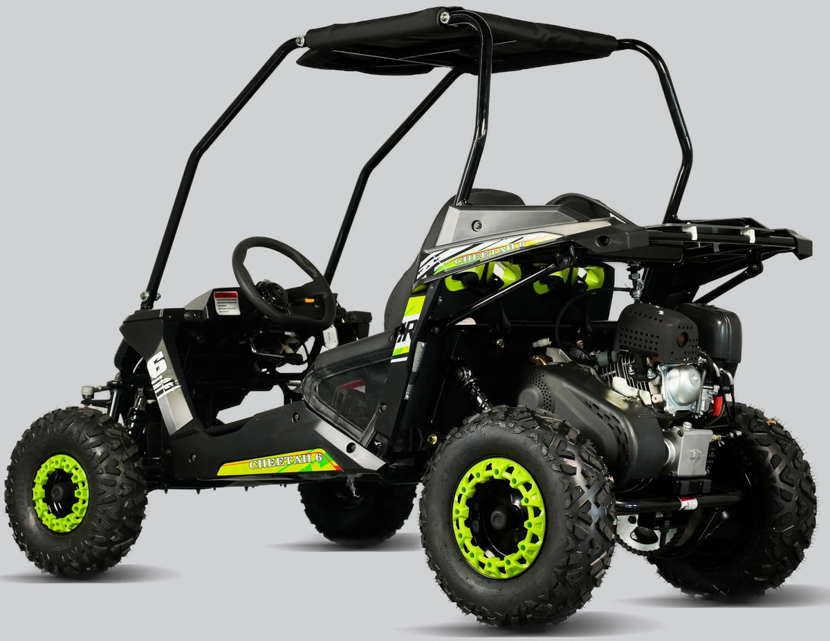 TrailMaster Cheetah 6 Youth Go-Kart - 163cc 5.5HP Engine, 4-Point Safety Belt, Remote Kill, Speed Governor, Suitable for Kids 6-12. with Pre-Assembled Version Now! (Pre-Assembled, Blue)