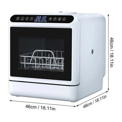 Kitem Portable Countertop Dishwashers, Compact Dishwashers with 5 L Built-in Water Tank & Inlet Hose, 6 Programs, Air-Dry Function Dishwash for Small Apartments