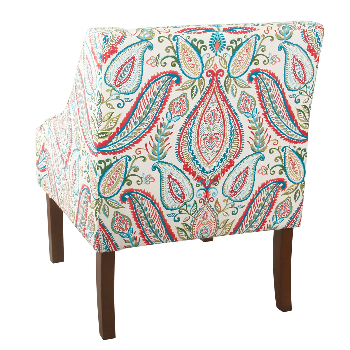 HomePop Classic Swoop Accent Chair - Blue and White Damask