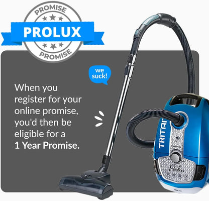 Prolux Tritan Canister Vacuum HEPA Sealed Hard Floor with Powerful 12 Amp Motor