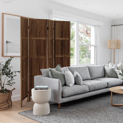 Aletheiawu 4 Panel Room Divider Wall and Folding Privacy Screens��No Installation Required��White