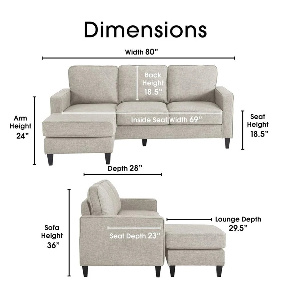 Serta Harmon Square Arm Sectional Navy Blue