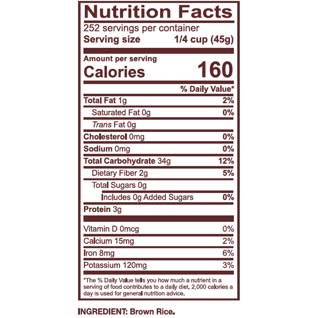 Homai California Brown Rice, 25 lbs