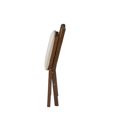 Mission Fusion Folding Chair (Set of 2)- Blush Fabric and Fruitwood