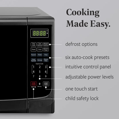 Farberware Countertop Microwave Oven with LED Lighting & Child Lock, 0.7 Cu Ft Black