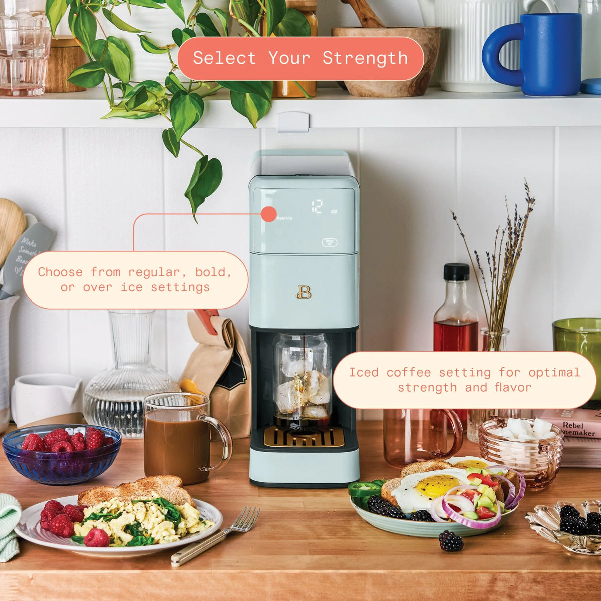 Beautiful Perfect Grind�?Programmable Single Serve Coffee Maker, White Icing by Drew Barrymore