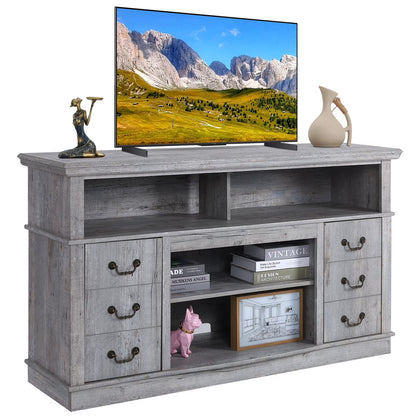 TV Stand for 65 Inch TV, Entertainment Center with Two Glass Barn Doors and Storage Cabinet Table, Farmhouse Style Media Console Table for Living Room(Coffee)
