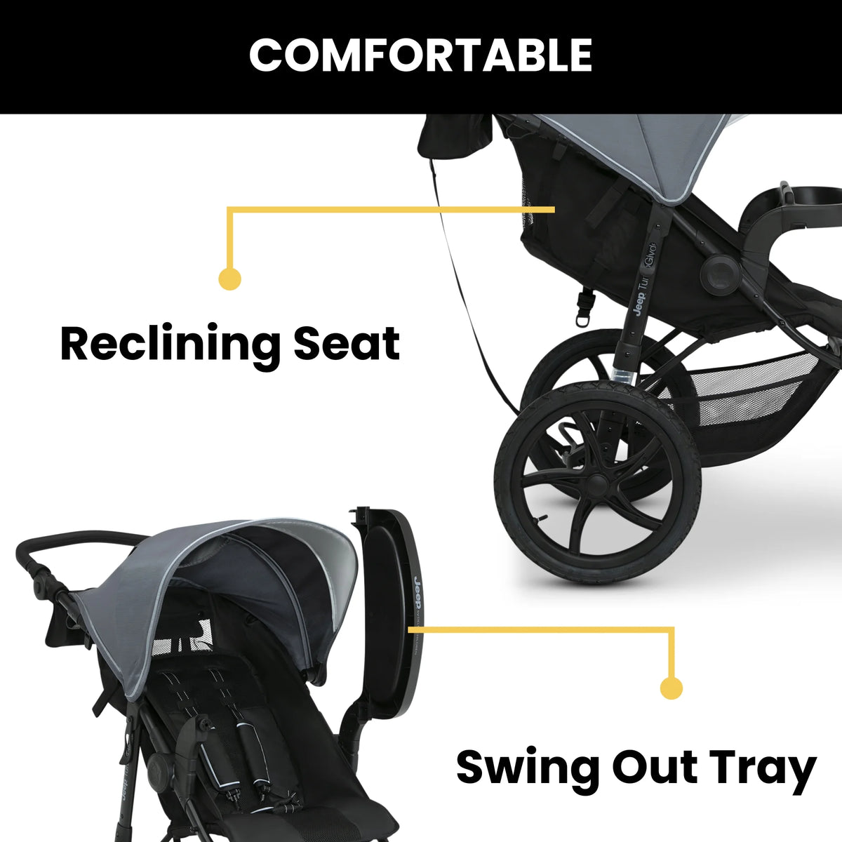 Jeep TurboGlyde Jogging Stroller by Delta Children, Black