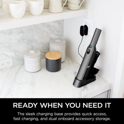 Shark Cordless Handheld Vacuum , Wandvac, for Pet Hair, Carpet & Car, Powerful suction, high speed brushless motor, ultralight weight, with easy emptying and charging dock, WV200, Graphite