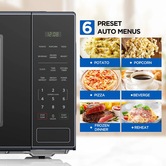 Mainstays 2.2 cu ft Countertop Microwave Oven, Black, New