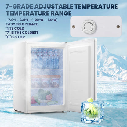 Electactic Upright Freezer, Energy Saving 3.0 Cu.ft Single Door Compact Upright Freezer with Reversible Door(Black)