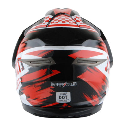 1Storm Dual Sport Helmet Motorcycle HGXP14A Full Face Motocross Off Road Bike + Motorcycle Bluetooth Headset: Matt Black