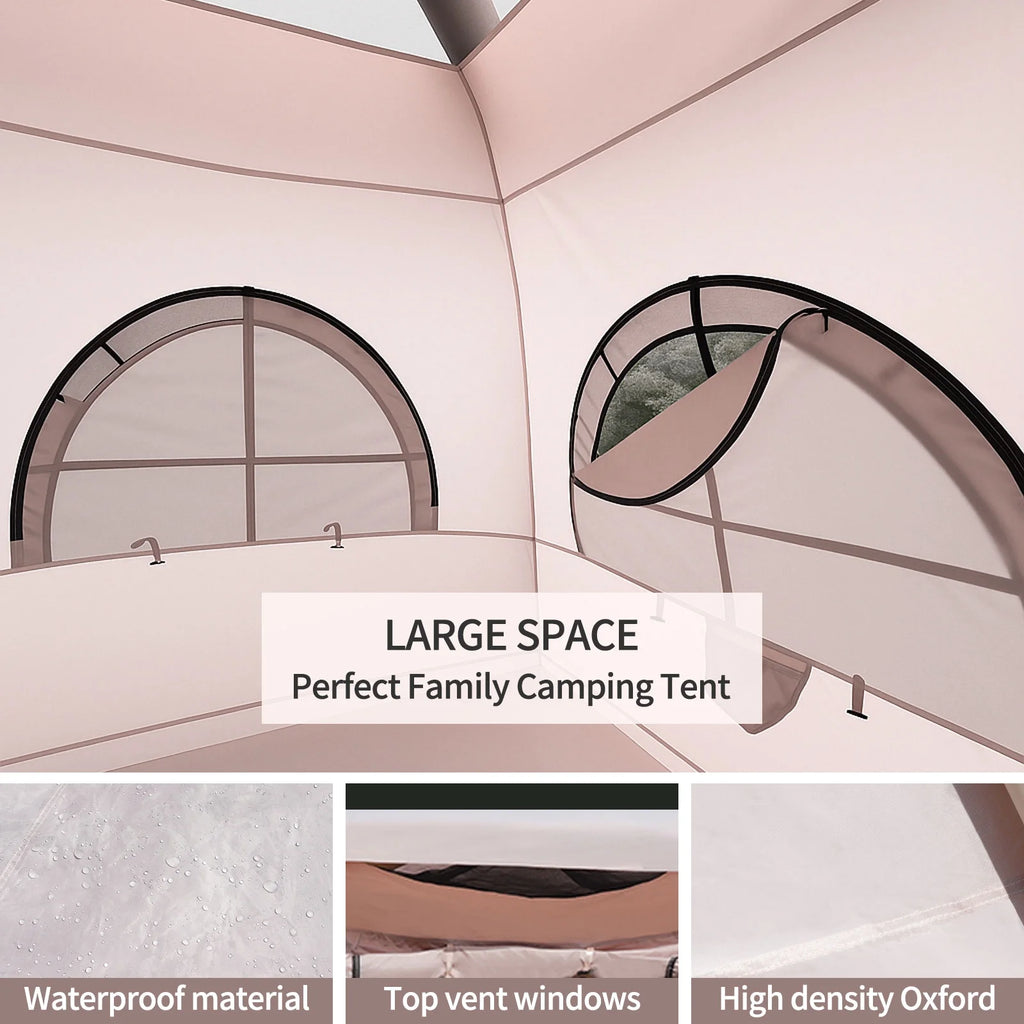 Inflatable Tents for Camping, 3-4 Person Glamping Inflatable Tents for Camping with Rainfly&Mosquito Screen