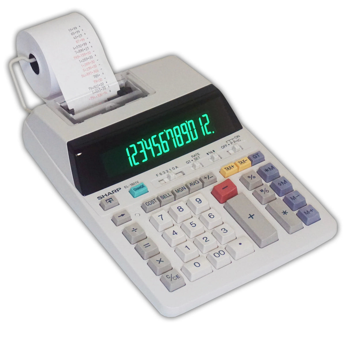 Sharp Calculators EL-1801V Ink Printing Calculator, Fluorescent Display, AC, 2.0 LPS, Off-White