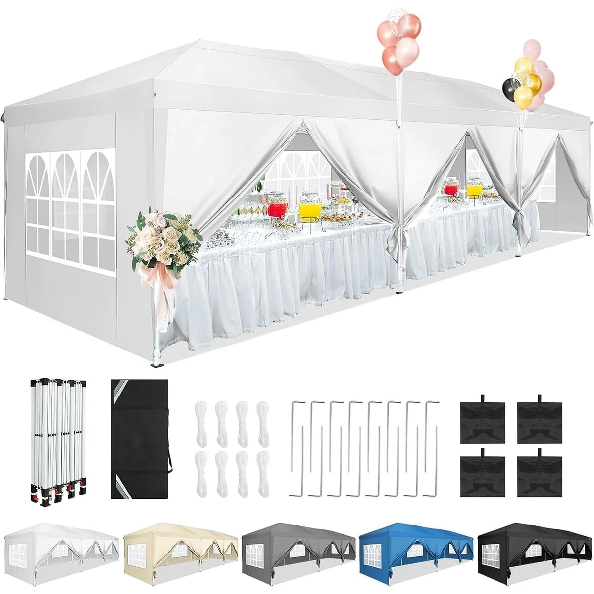 SANOPY 10'x10' EZ Pop Up Canopy Tent Outdoor Party Instant Shelter Portable Folding Beach Canopy with 4 Sandbag & Carrying Bag, Black