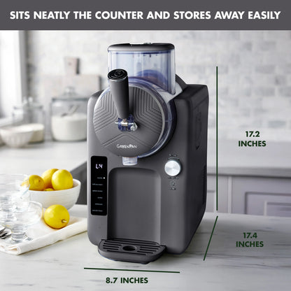 GreenPan Frost 6 Mode, Ice Cream, Frozen Drink, Slushie & Milk Shake Maker, No Freezer Needed, Easy Clean Parts, Gray