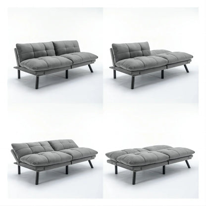 PAPROOS Convertible Sofa Bed, Folding Futon Sofa Bed, Upholstered Sofa Bed Couch, Loveseat Sleeper Sofa for Small Space, Apartment, Living Room, Cream
