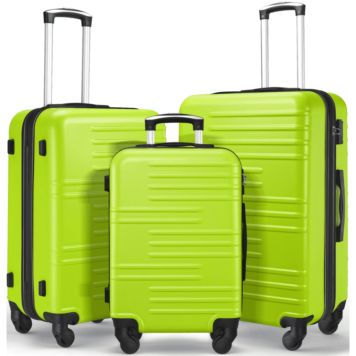 3 Piece Luggage Sets Hard Shell Suitcase Set with Spinner Wheels for Travel Trips Business 20" 24" 28", Rose Gold
