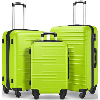 3 Piece Luggage Sets Hard Shell Suitcase Set with Spinner Wheels for Travel Trips Business 20" 24" 28", Rose Gold