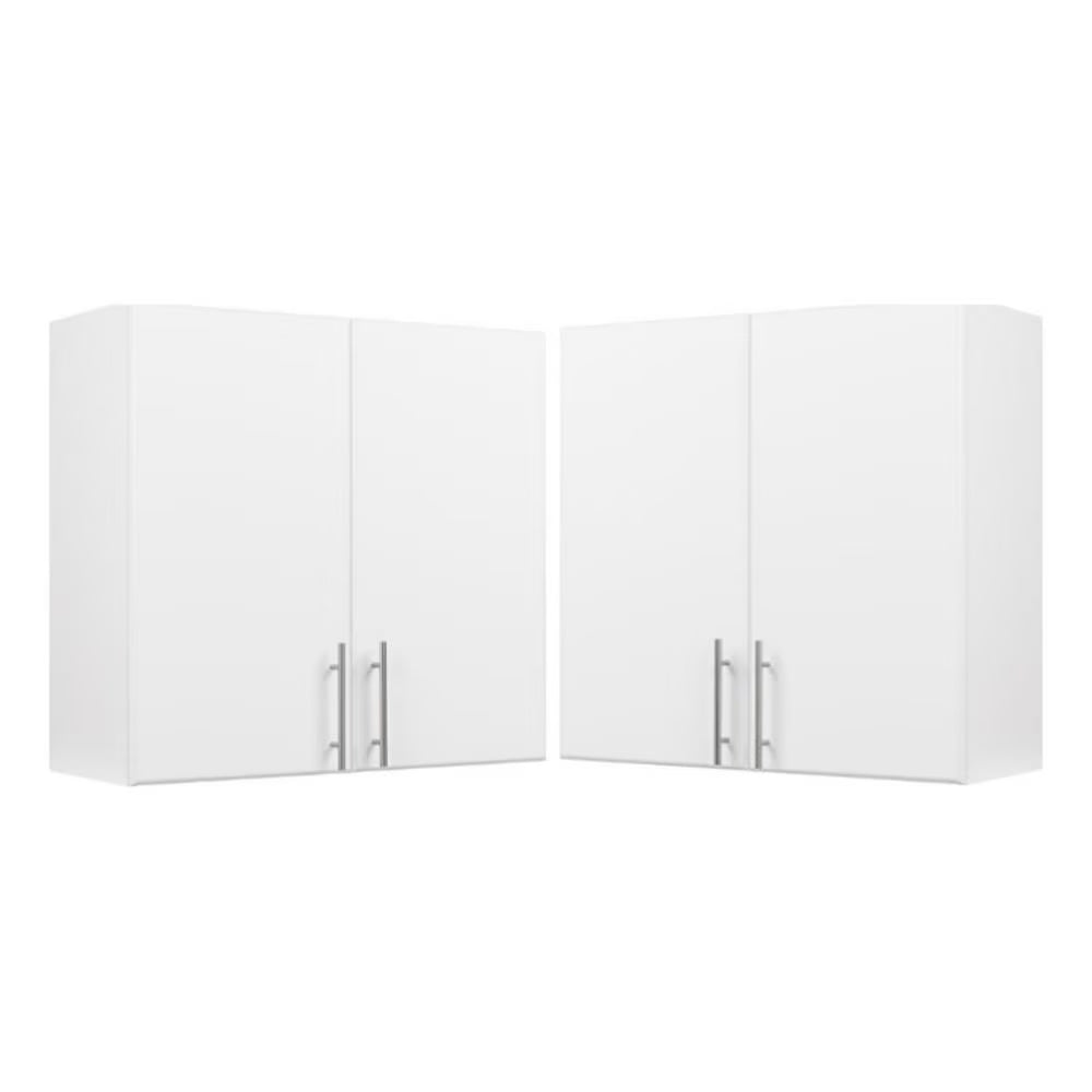 Home Square 2 Piece Wood Wall Cabinet Set in White