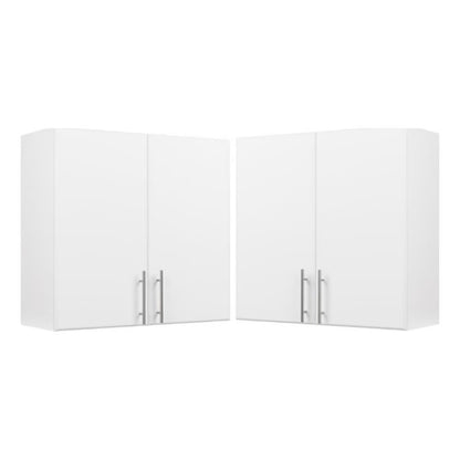 Home Square 2 Piece Wood Wall Cabinet Set in White