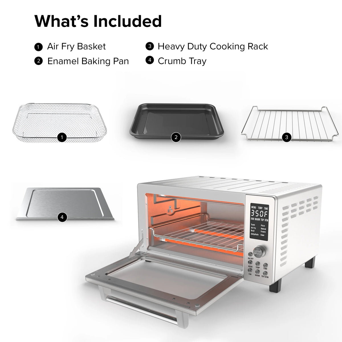Nuwave Pro Toaster Oven & Air Fryer, 1800W Oven & Air Fryer Combo, Convection Toaster Oven