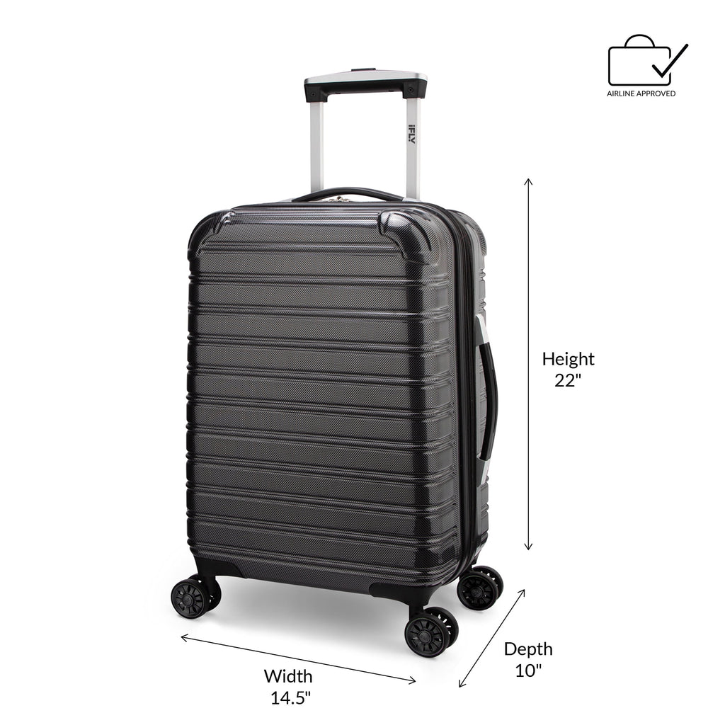 iFLY Hardside Fibertech 3.0 2 Piece Set, 20" Carry-on and 28" Checked Luggage, Gadget Gray