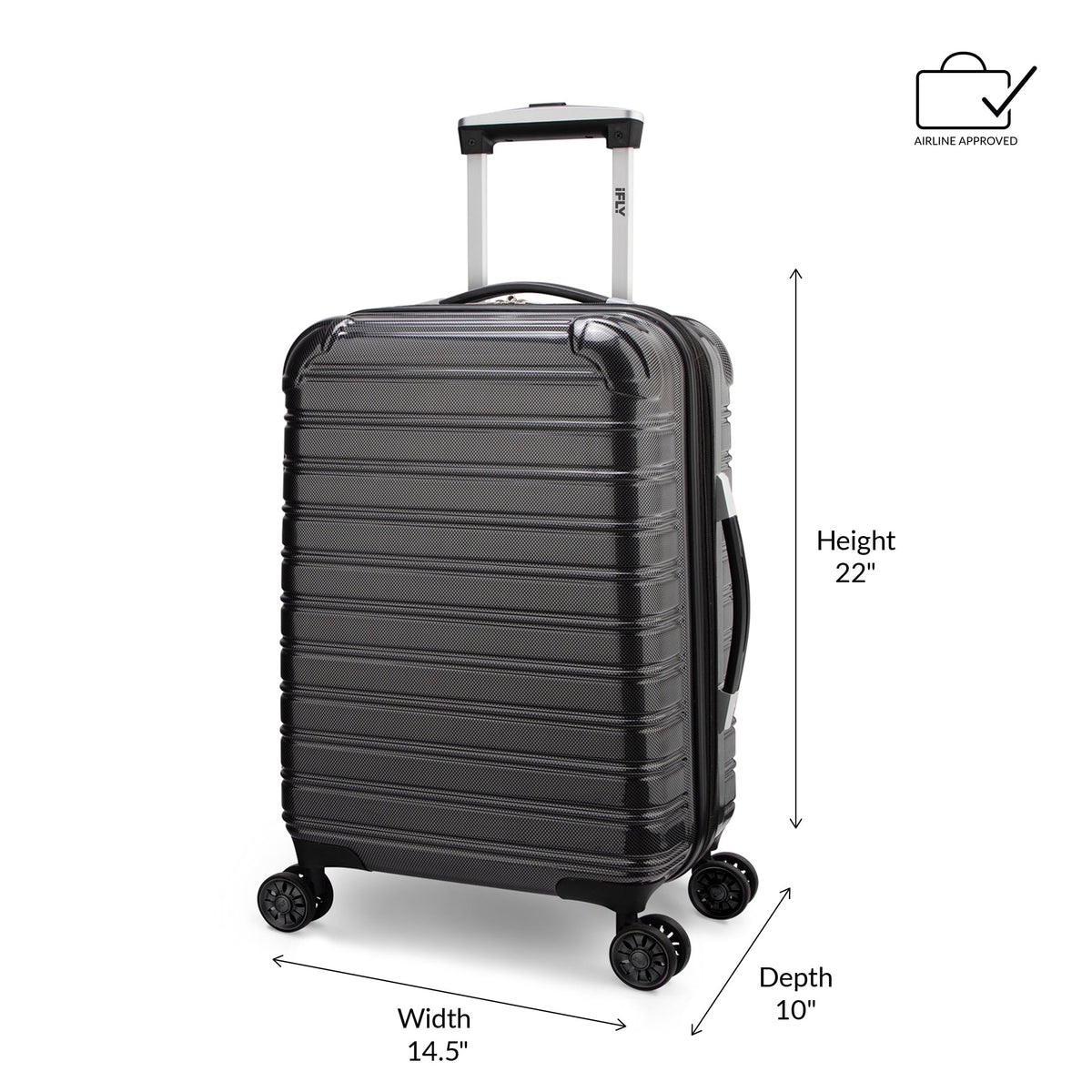 iFLY Hardside Fibertech 3.0 2 Piece Set, 20" Carry-on and 28" Checked Luggage, Gadget Gray
