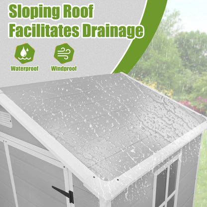 Enyopro 306Gal Outdoor Storage Shed, Horizontal Resin Shed, Resistant Tool Plastic Shed for Storage of Bike/Garbage Cans/Garden Tools/Lawn Mowers